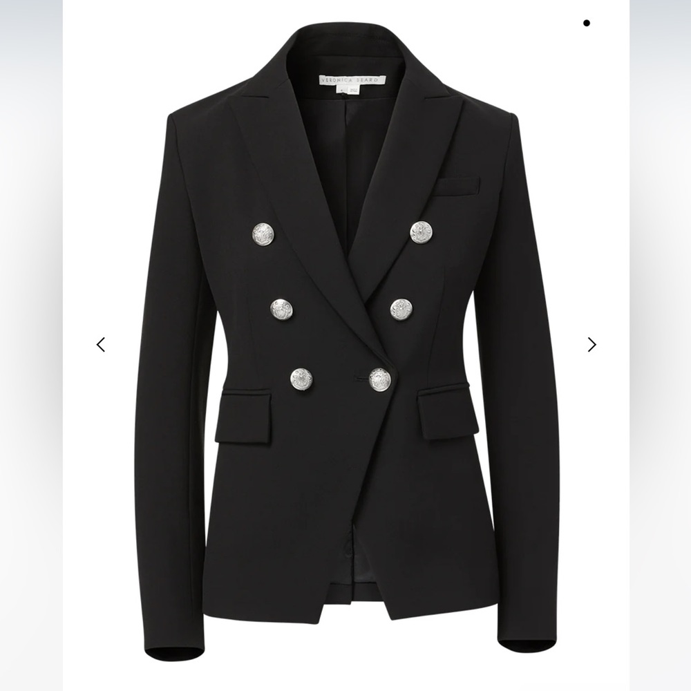 Veronica Beard Dickey blazer size 0 black silver buttons in perfect condition